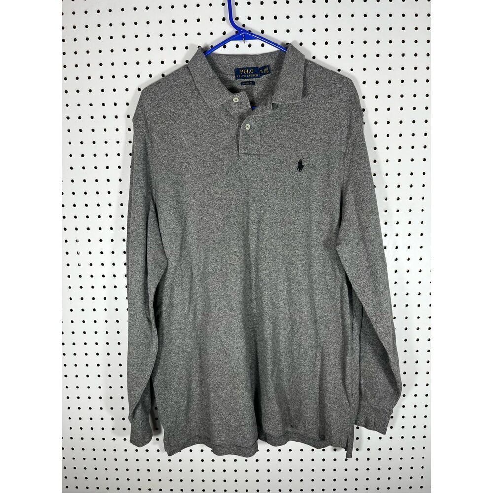 Polo Ralph Lauren Heathered long sleeve polo shirt size M